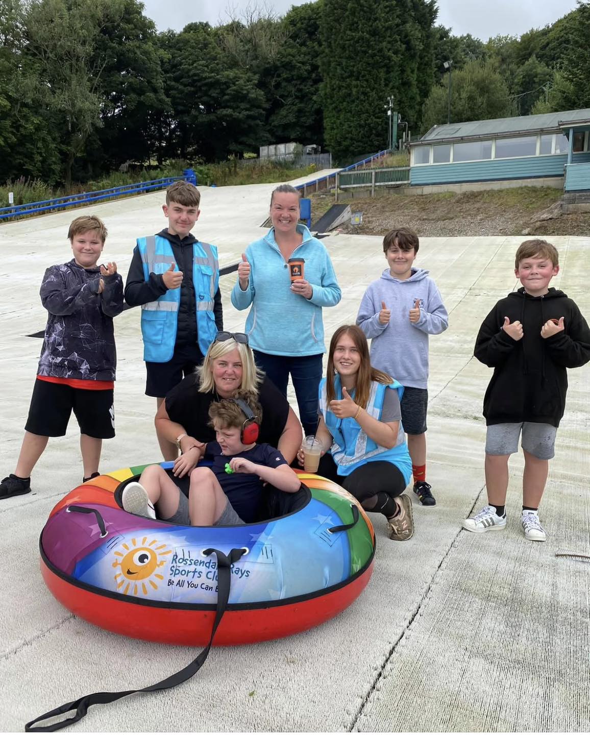 Snow tubing at the Rossendale ski slope